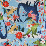 1950s Light Blue Tropical Print Sleeveless Vintage Dress
