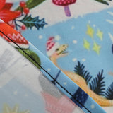 1950s Light Blue Tropical Print Sleeveless Vintage Dress