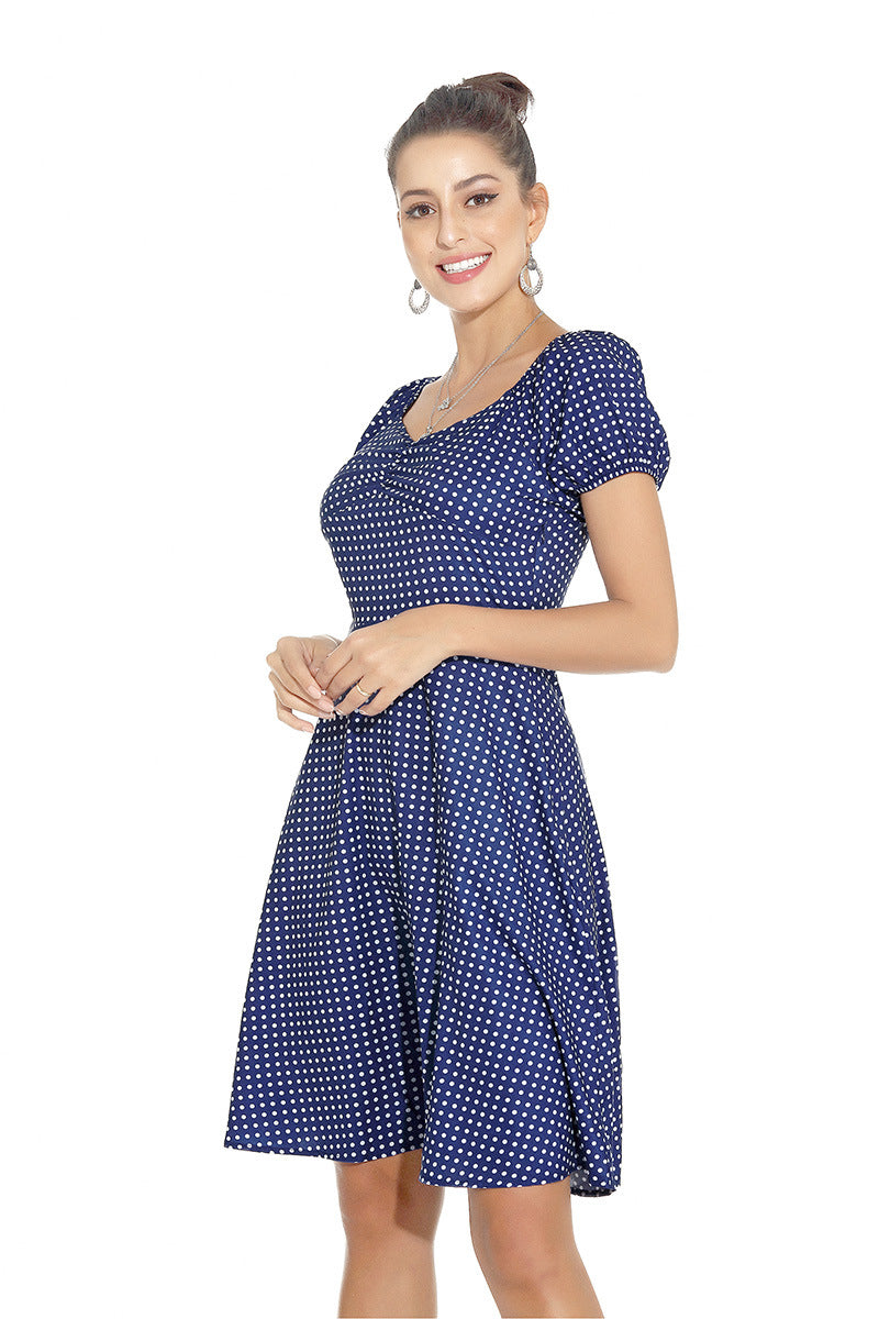 1950s White and Black Checkered Short Sleeve Vintage Dress