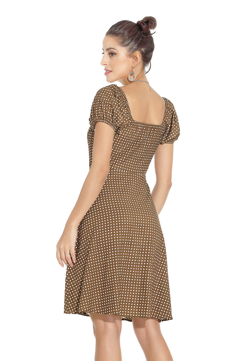 1950s White and Black Checkered Short Sleeve Vintage Dress