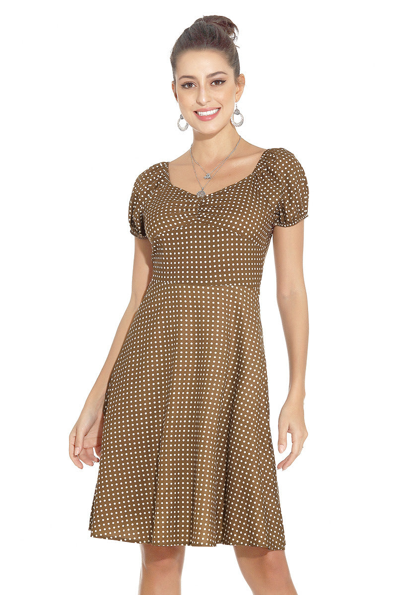 1950s White and Black Checkered Short Sleeve Vintage Dress