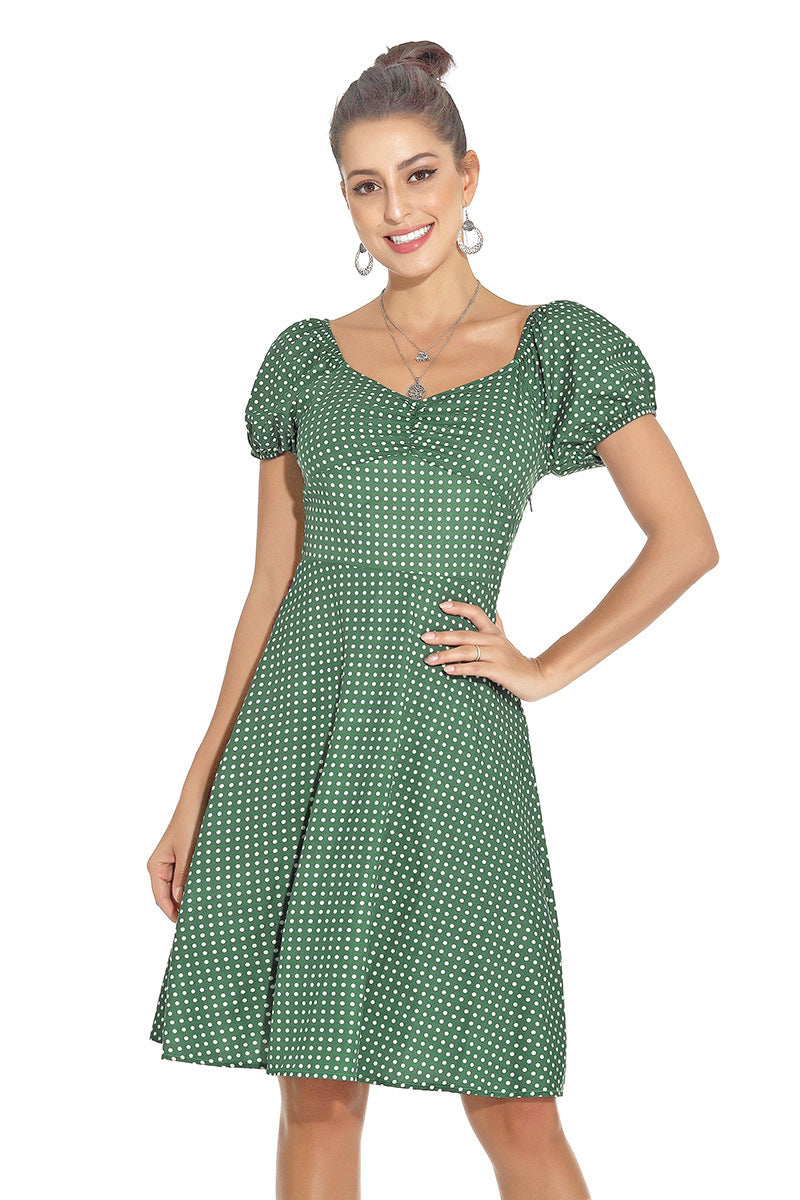 1950s White and Black Checkered Short Sleeve Vintage Dress
