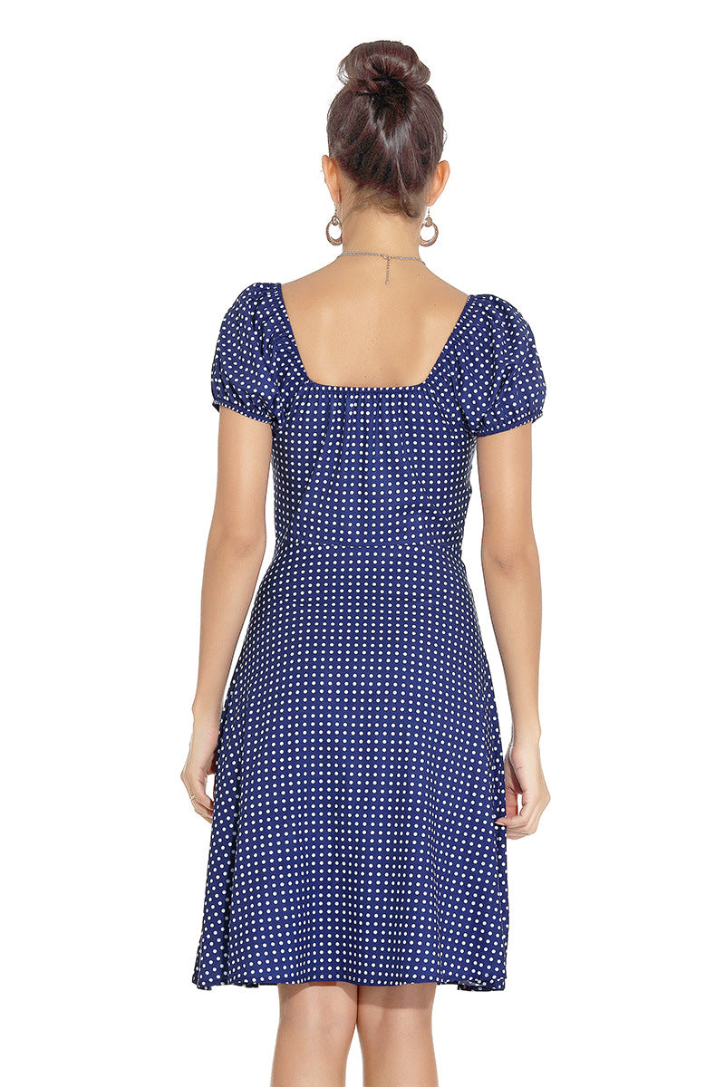 1950s White and Black Checkered Short Sleeve Vintage Dress