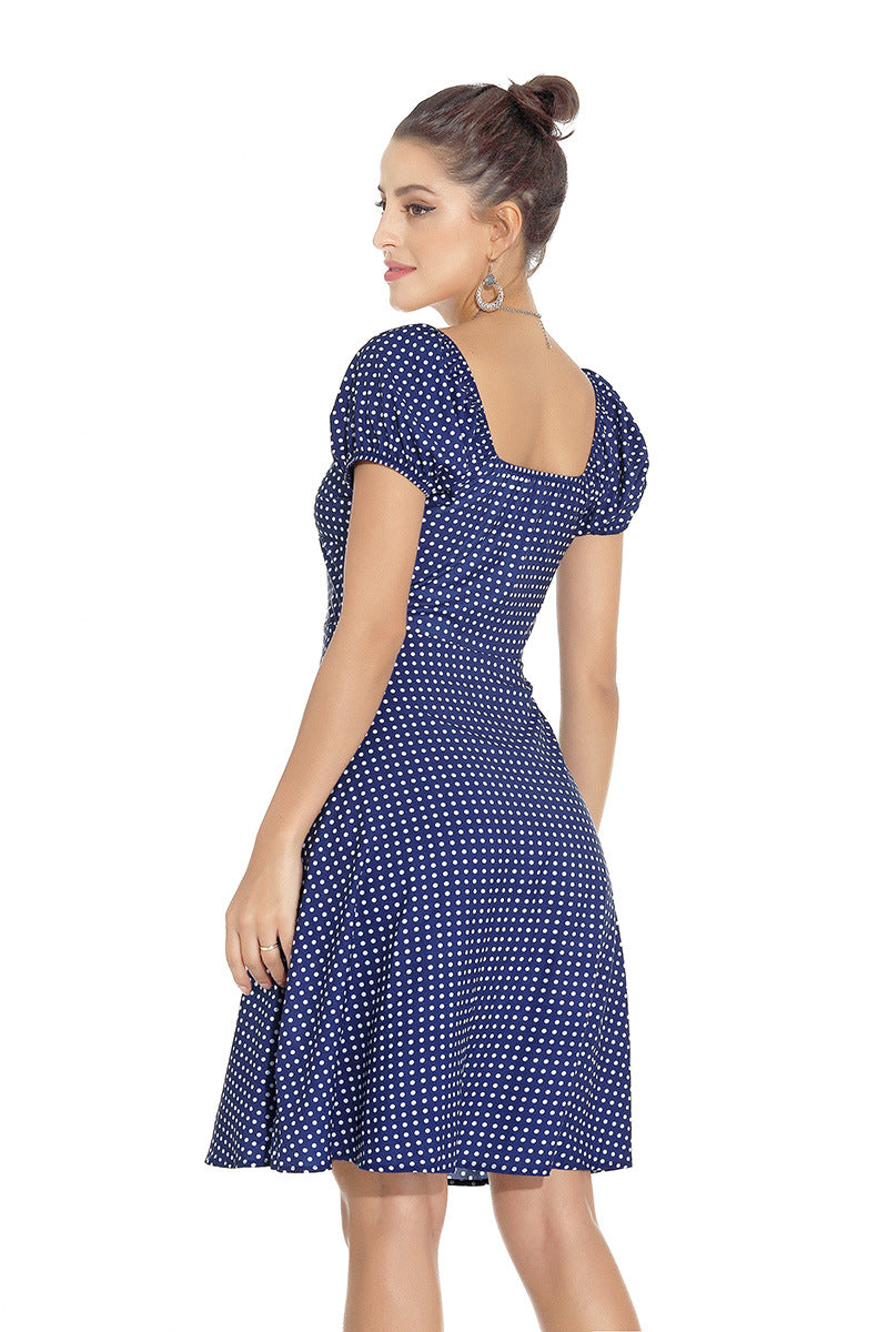 1950s White and Black Checkered Short Sleeve Vintage Dress