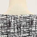 1950S White and Blue Print Sleeveless Vintage Dress