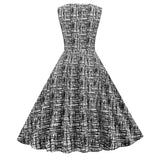 1950S White and Blue Print Sleeveless Vintage Dress