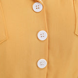 1950S Yellow Retro Belted Short Sleeve Vintage Dress