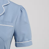 1950S Yellow Retro Belted Short Sleeve Vintage Dress