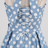 1950S Yellow Retro Polka Dot Halter Belted Vintage Dress