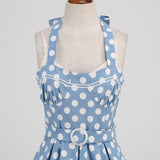 1950S Yellow Retro Polka Dot Halter Belted Vintage Dress