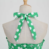 1950S Yellow Retro Polka Dot Halter Neck Belted Vintage Dress