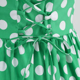 1950S Yellow Retro Polka Dot Halter Neck Belted Vintage Dress