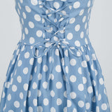 1950S Yellow Retro Polka Dot Halter Neck Belted Vintage Dress