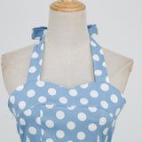 1950S Yellow Retro Polka Dot Halter Neck Belted Vintage Dress