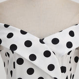 1950S Black Off Shoulder Polka Dot Vintage Dress