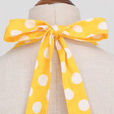 1950S Green Retro Polka Dot Halter Belted Sleeveless Vintage Dress