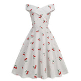 1950S Black Off Shoulder Polka Dot Vintage Dress