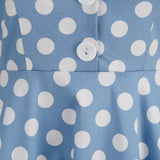 1950S Green Retro Polka Dot Halter Belted Sleeveless Vintage Dress