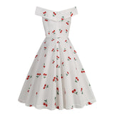 1950S Black Off Shoulder Polka Dot Vintage Dress