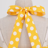 1950S Yellow Retro Polka Dot Halter Neck Vintage Dress