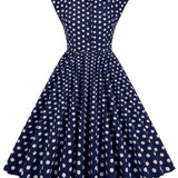 1950S Polka Dot Sleeveless Rock Cocktail Vintage Dress
