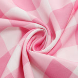 1950S Belted Barbie Pink Plaid Women's Camisole Vintage Dress