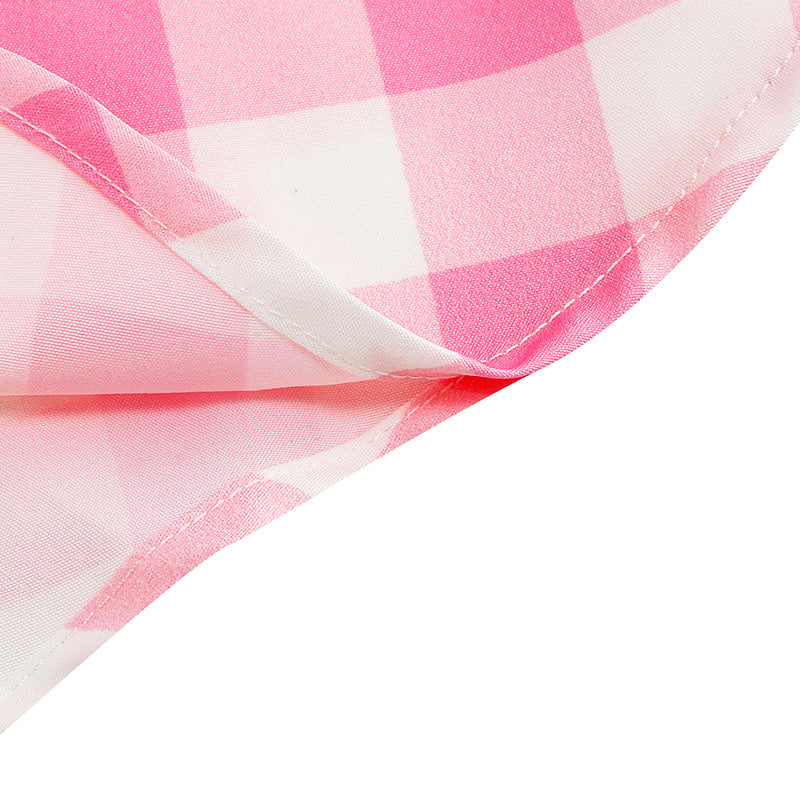 1950S Belted Barbie Pink Plaid Women's Camisole Vintage Dress