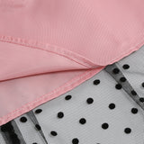 1950S Black Round Neck And Teal Polka Dot Vintage Dress