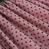 1950S Black Round Neck And Teal Polka Dot Vintage Dress