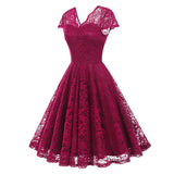 1950S Charming Pink Lace Cap Sleeve Sweetheart Neckline Vintage Swing Dress