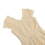 1950S Charming Pink Lace Cap Sleeve Sweetheart Neckline Vintage Swing Dress