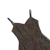 1950S Glittering Pink Sequin Spaghetti Strap Sweetheart Neckline Vintage Swing Dress