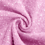 1950S Glittering Pink Sequin Spaghetti Strap Sweetheart Neckline Vintage Swing Dress