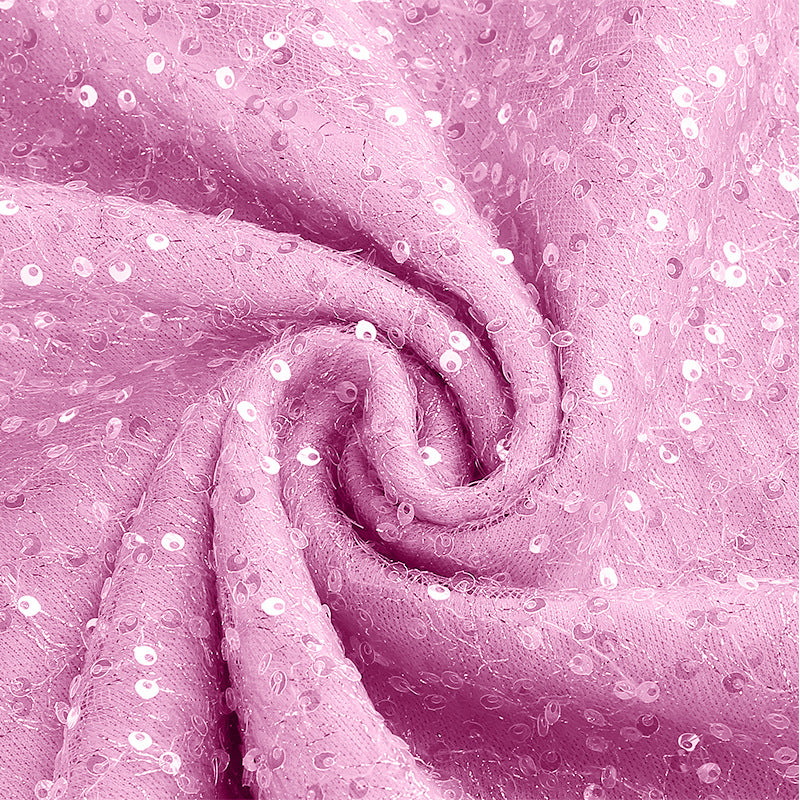 1950S Glittering Pink Sequin Spaghetti Strap Sweetheart Neckline Vintage Swing Dress