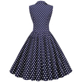 1950S Lapel Sleeveless Double breasted Polka Dot Cut Vintage Dress
