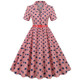1950S Patriotic Star-Patterned Swing Vintage Dress