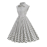 1950S Polka Dot Sleeveless Rock Cocktail Vintage Dress