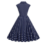 1950S Polka Dot Sleeveless Rock Cocktail Vintage Dress