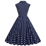 1950S Polka Dot Sleeveless Rock Cocktail Vintage Dress