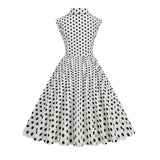 1950S Polka Dot Sleeveless Rock Cocktail Vintage Dress