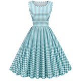 1950S Red and White Gingham Sleeveless A-Line Vintage Swing Dress