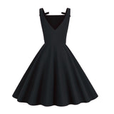 1950S Retro Bow Strap Sleeveless Vintage Dress