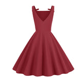 1950S Retro Bow Strap Sleeveless Vintage Dress