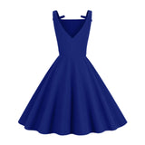 1950S Retro Bow Strap Sleeveless Vintage Dress