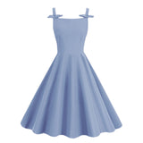 1950S Retro Bow Strap Sleeveless Vintage Dress