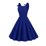 1950S Retro Bow Strap Sleeveless Vintage Dress