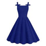 1950S Retro Bow Strap Sleeveless Vintage Dress