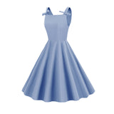 1950S Retro Bow Strap Sleeveless Vintage Dress