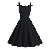 1950S Retro Bow Strap Sleeveless Vintage Dress