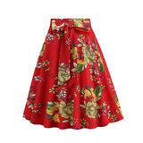 1950S Retro Polka Floral Dot Printed Skirt